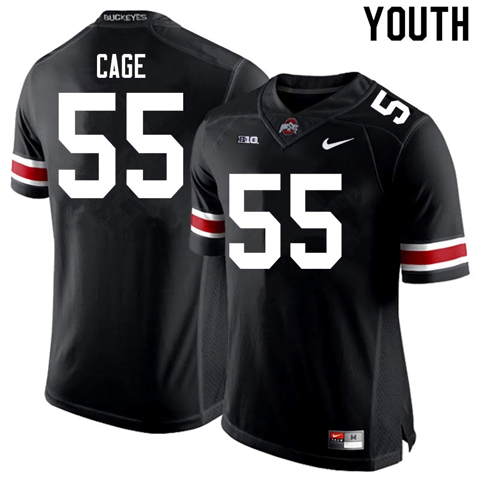 Jerron Cage Ohio State Buckeyes Youth NCAA #55 Nike Black College Stitched Football Jersey FWW2256NA